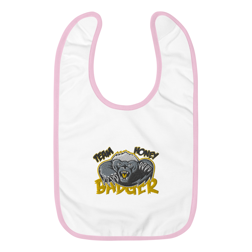 Team Honey Badger Embroidered Baby Bib